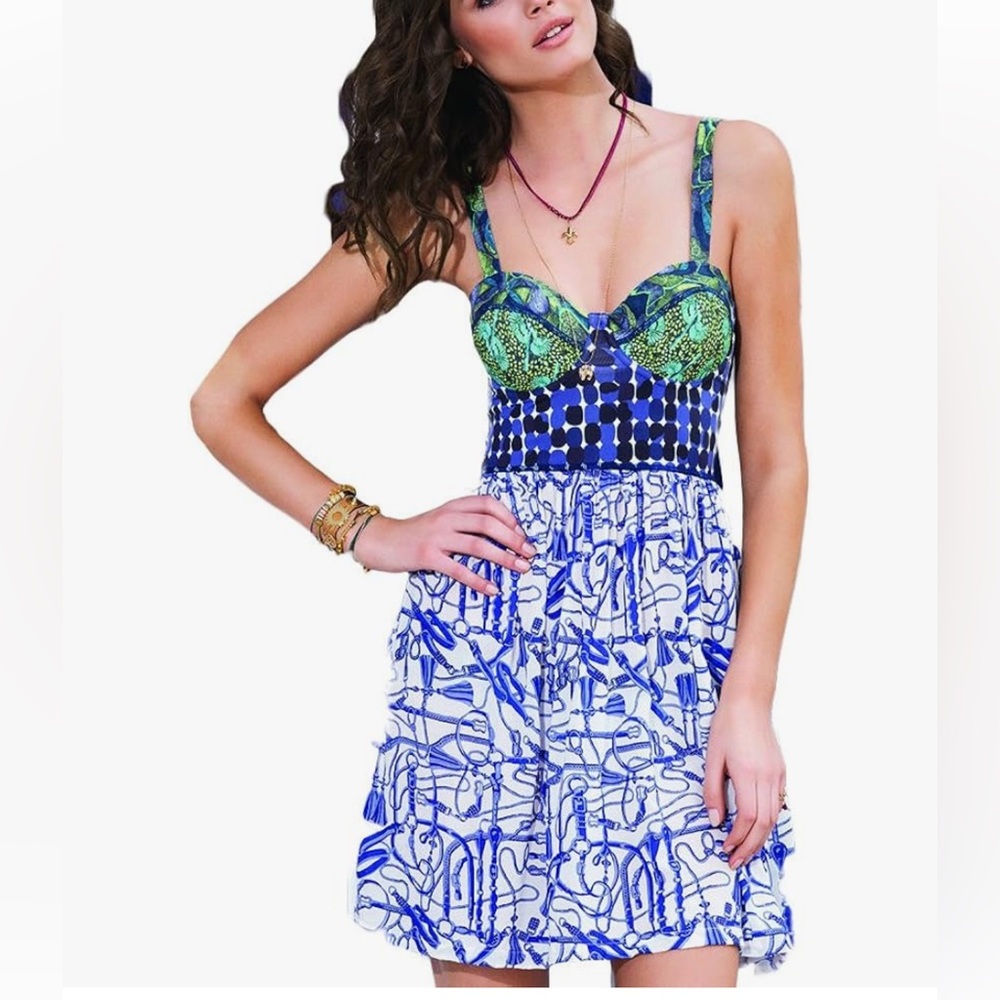 Maaji Blue and White Artistic Swim Coverup